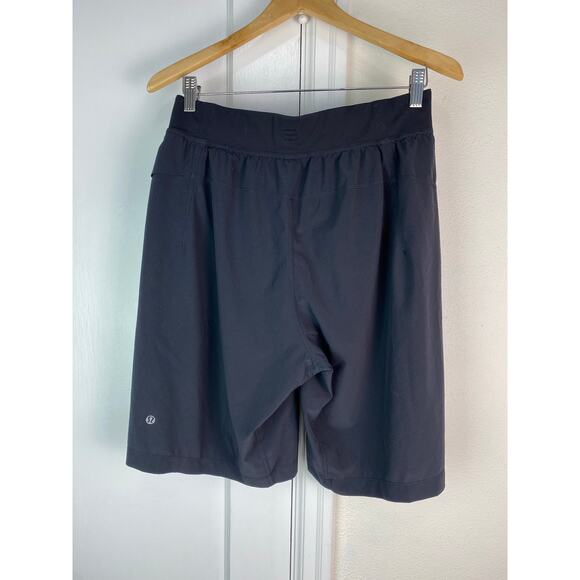 Lululemon Size M Black Elastic Drawstring Waist Nylon Activewear Shorts - Picture 3 of 7